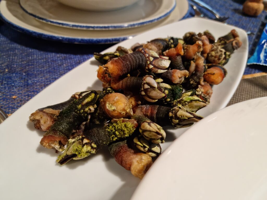 Talerz z percebes (kaczenicami) w restauracji El Balamu